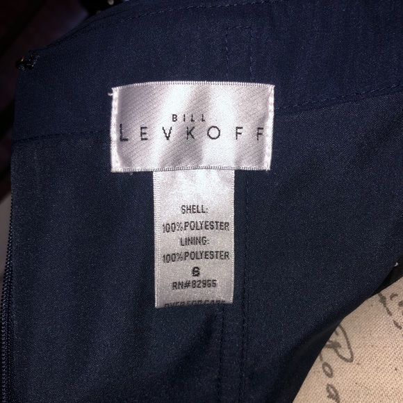 Bill Levkoff Navy Halter Bridesmaid Dress - Picture 11 of 13